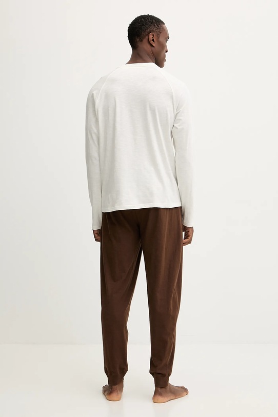 Tommy Hilfiger piżama bawełniana brązowy UM0UM03609