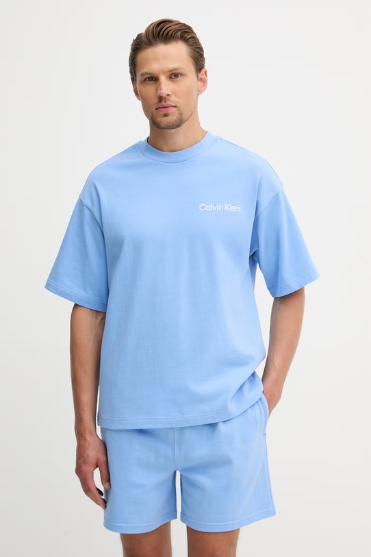 Calvin Klein Underwear piżama dwuczęściowa męska bawełniana niebieski LV00NM2949