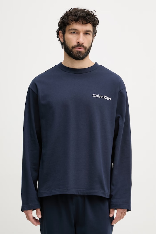 Calvin Klein Underwear dvojdielne pyžamo pánske bavlnené LV00NM2950 tmavomodrá SS26