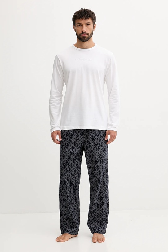 Calvin Klein Underwear piżama bawełniana wzorzyste biały LV00NM2953