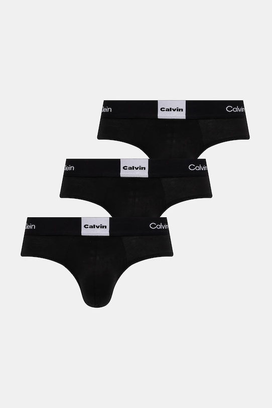 Slipy Calvin Klein Underwear 3-pak pletenina čierna LV00NB4475