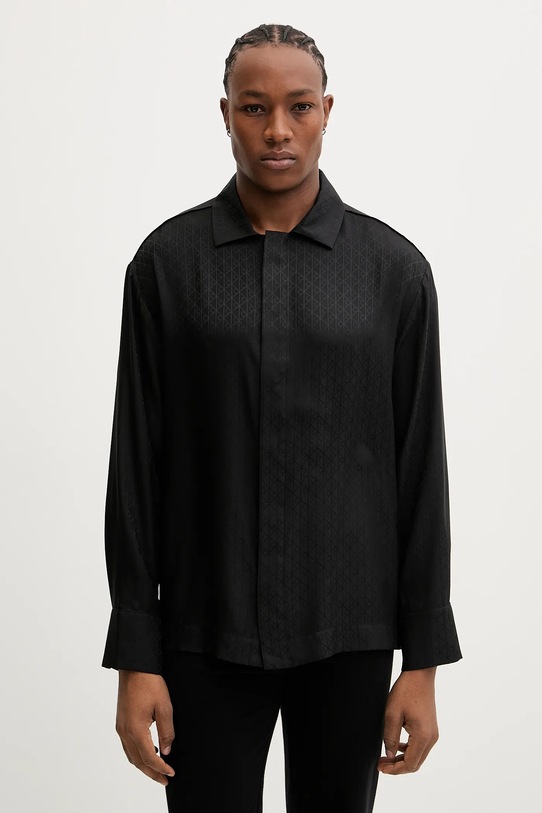 Calvin Klein Underwear koszula piżamowa drobny wzór czarny LV00NM2946