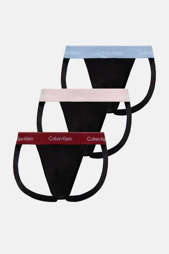 Труси джоки (jockstrap) Calvin Klein Underwear 3-pack трикотаж чорний LV00NB4382