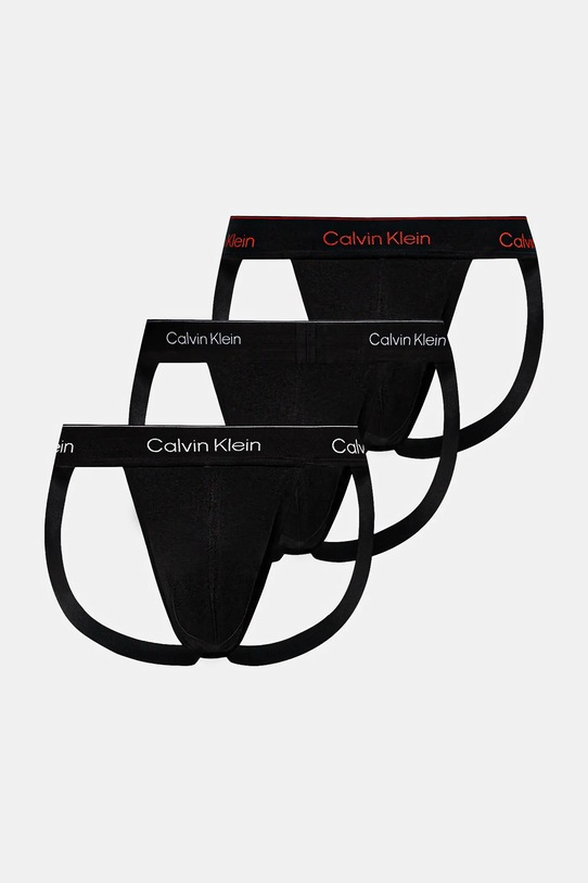 Труси джоки (jockstrap) Calvin Klein Underwear 3-pack трикотаж чорний LV00NB4382
