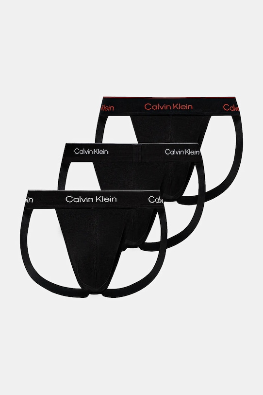 Jockstrapy Calvin Klein Underwear 3-pack pletenina černá LV00NB4382