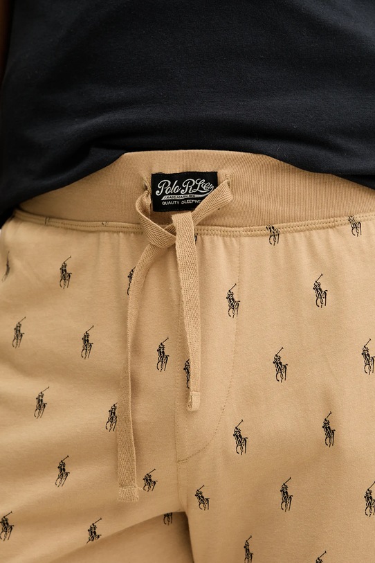 Хлопковые пижамные брюки Polo Ralph Lauren бежевый 714899514