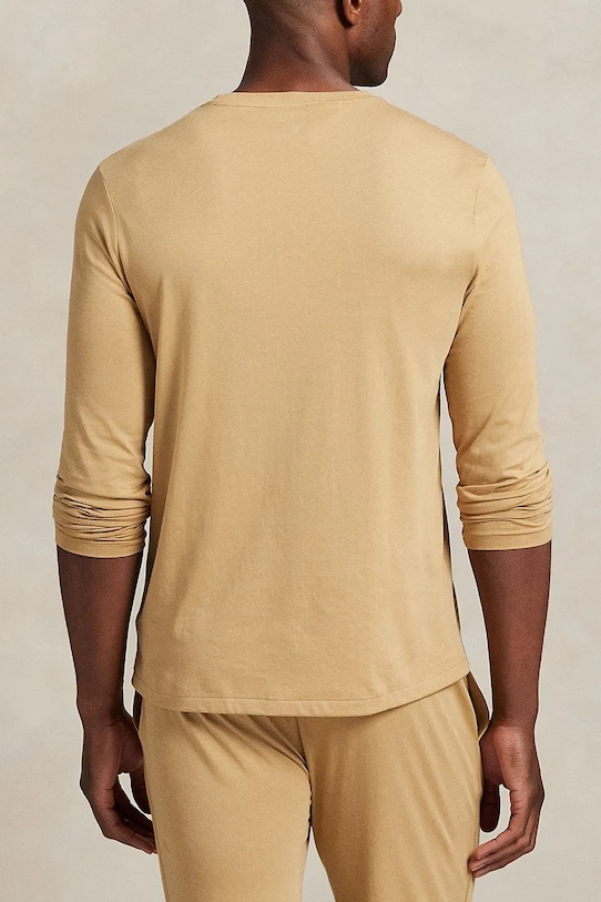 Хлопковый пижамный лонгслив Polo Ralph Lauren 714950582 бежевый AW25