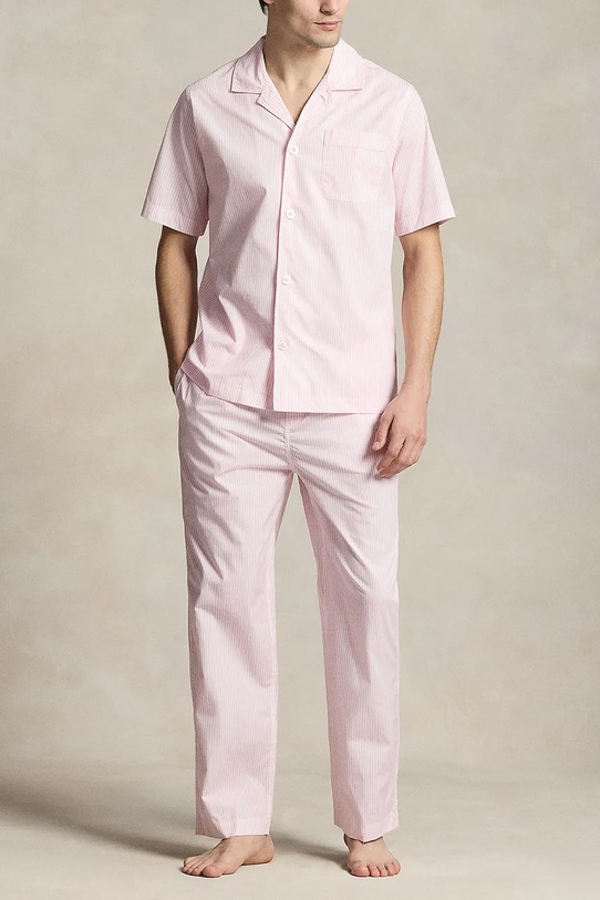 Odzież Polo Ralph Lauren koszula piżamowa bawełniana 714981415 różowy