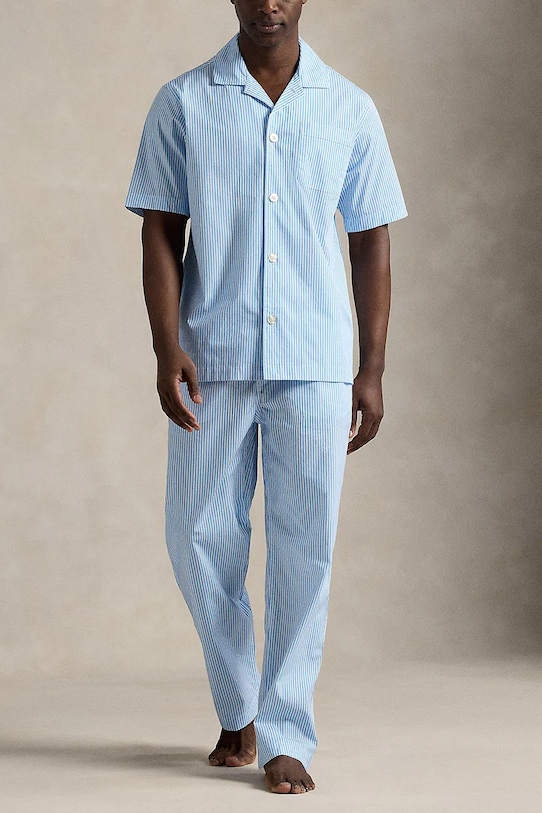 Ruházat Polo Ralph Lauren pamut pizsama ing 714981415 kék