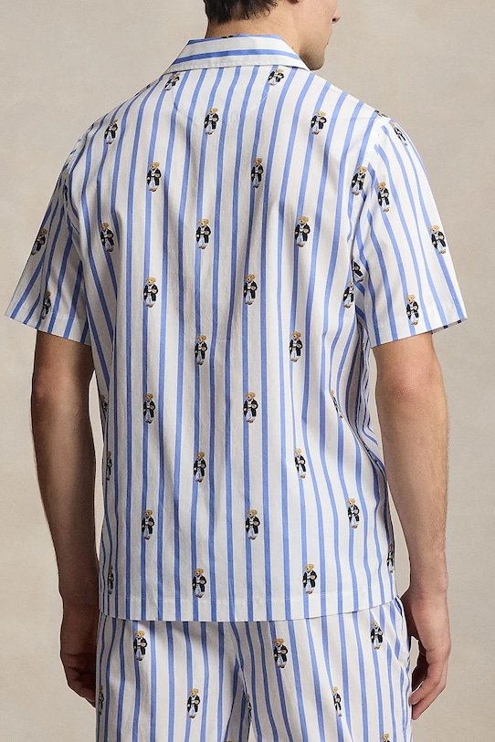 Bavlnená pyžamová košeľa Polo Ralph Lauren 714981415 modrá SS26