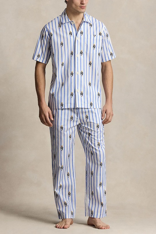 Oblečenie Bavlnená pyžamová košeľa Polo Ralph Lauren 714981415 modrá