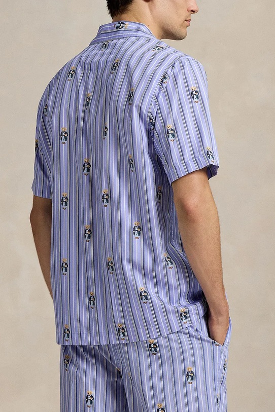 Bavlnená pyžamová košeľa Polo Ralph Lauren 714981415 modrá AW25