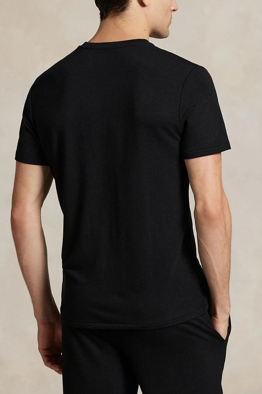 Βαμβακερή πιτζάμα μπλουζάκι Polo Ralph Lauren 714P01951 μαύρο AW25