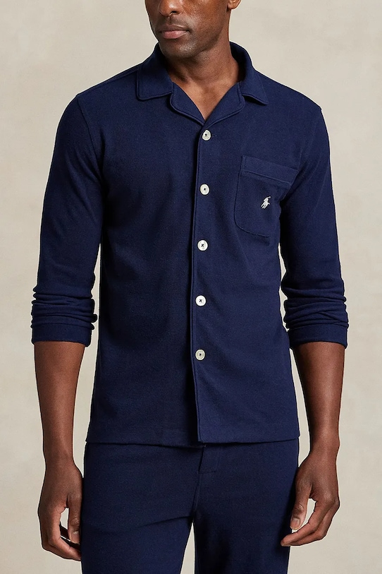 Oblečenie Bavlnené pyžamo Polo Ralph Lauren 714P01952 tmavomodrá