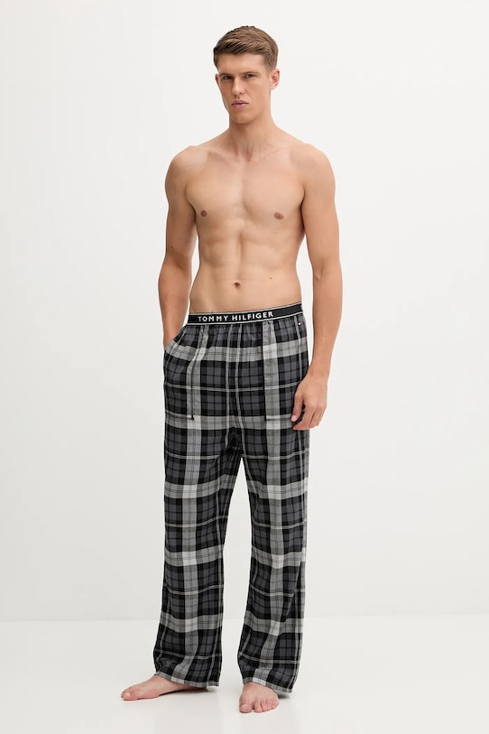 Піжамні штани Tommy Hilfiger тканина чорний UM0UM03815