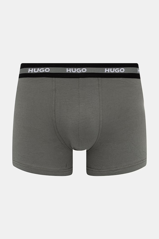 HUGO boxerky pánske s bavlnou TRUNK TR PLANET DES 3-pak zelená 50545668
