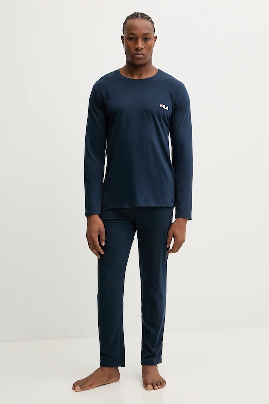Fila pijamale de bumbac uni bleumarin FPW1231