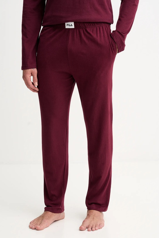 Fila piżama bawełniana bordowy FPW1232