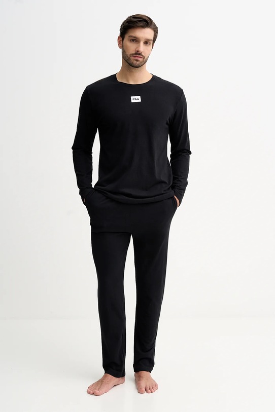 Fila piżama bawełniana bawełna czarny FPW1232