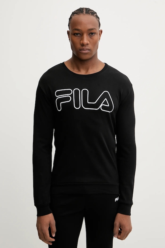 Pamučna pidžama Fila FPW1235 crna AW25