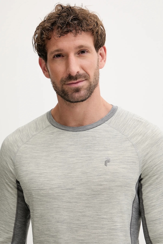 Peak Performance tricou funcțional cu mânecă lungă din lână Magic gri G80935