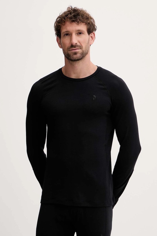 Peak Performance longsleeve funkcyjny z dodatkiem wełny Magic sporty zimowe czarny G80935