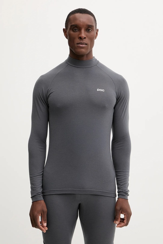POC longsleeve funkcyjny z dodatkiem wełny sporty zimowe szary 57032