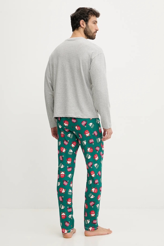 United Colors of Benetton piżama bawełniana szary 3P054P033