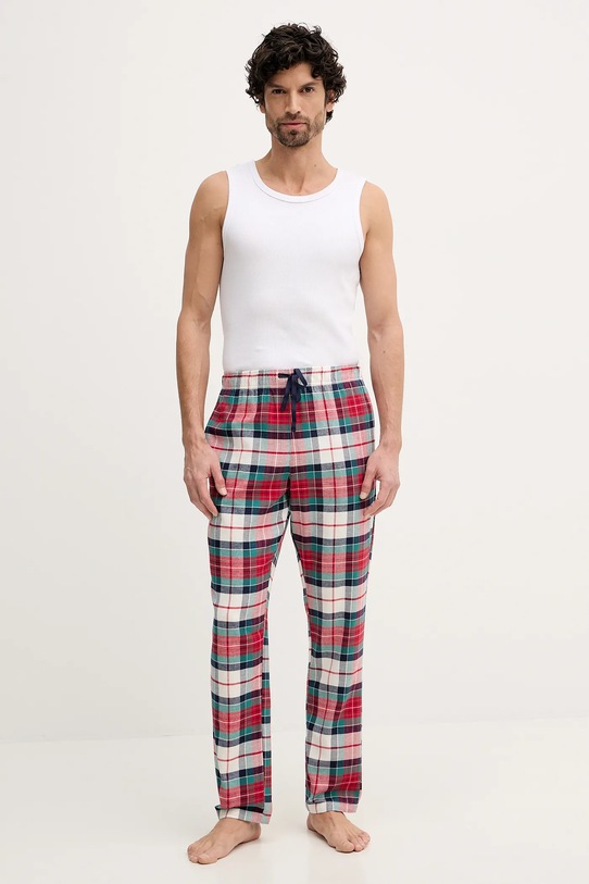 United Colors of Benetton spodnie piżamowe bawełniane 40EP4F00E czerwony AW25