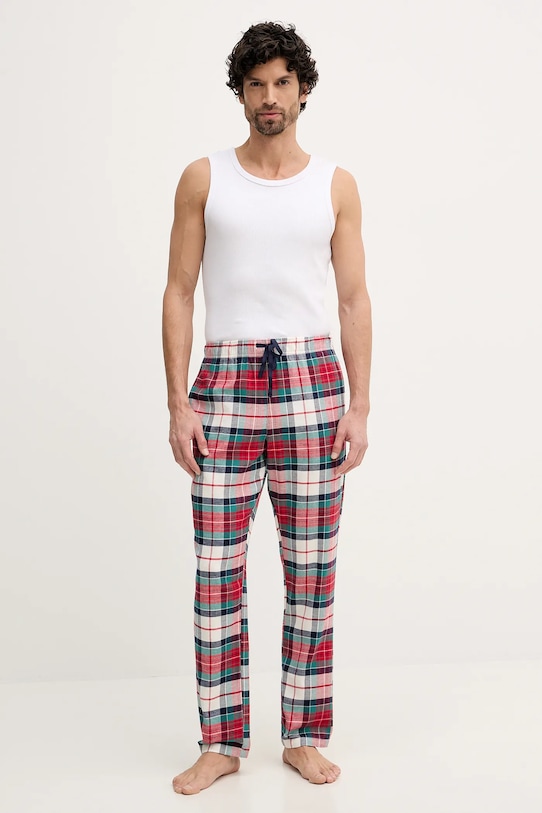 United Colors of Benetton spodnie piżamowe bawełniane 40EP4F00E czerwony AW25