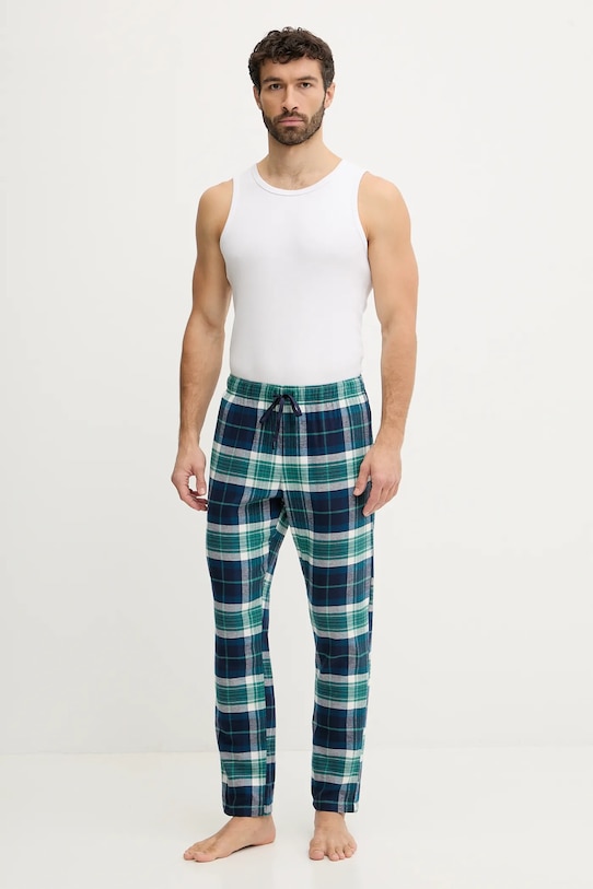 United Colors of Benetton spodnie piżamowe bawełniane 40EP4F00E granatowy AW25