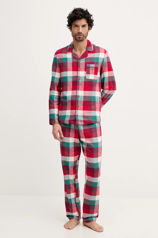 United Colors of Benetton piżama bawełniana wzorzyste czerwony 40EP4P00C