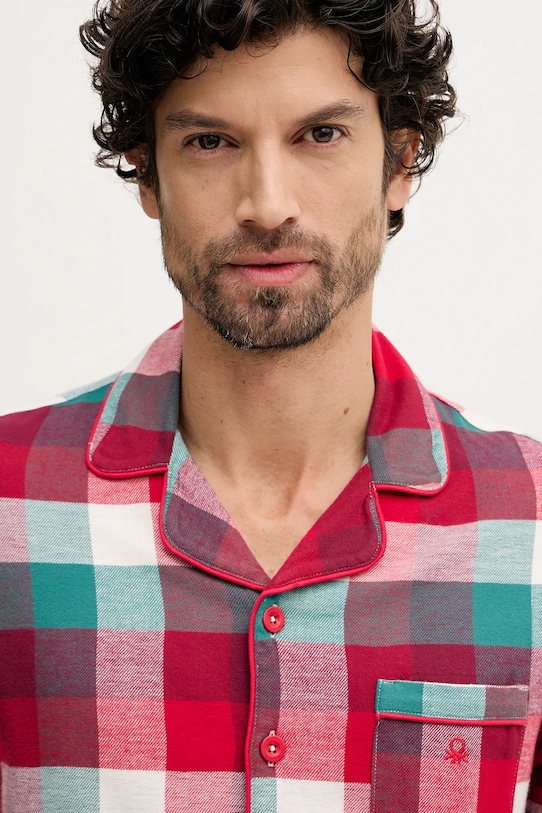 United Colors of Benetton piżama bawełniana 40EP4P00C czerwony