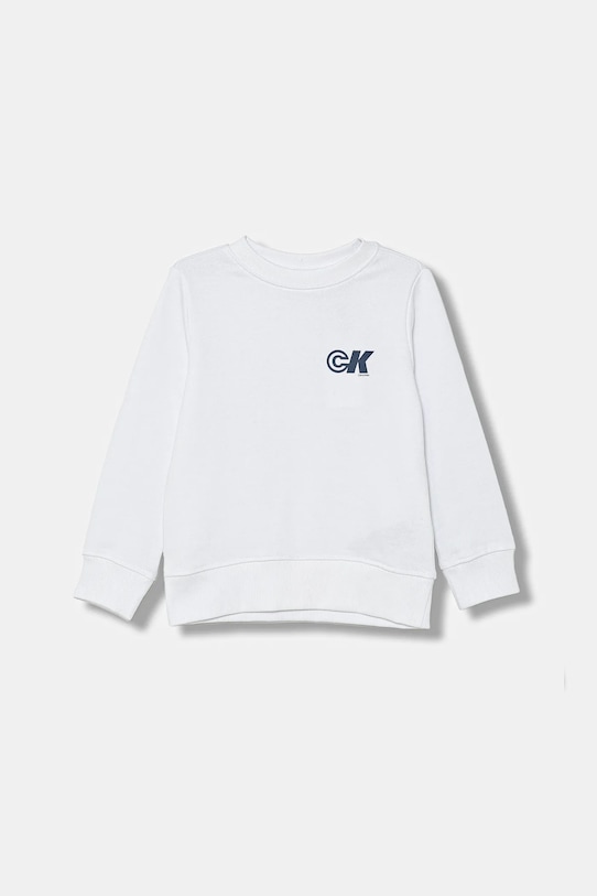 Dětská bavlněná mikina Calvin Klein Jeans IB0IB02545.104.116.9BYA bílá AW25