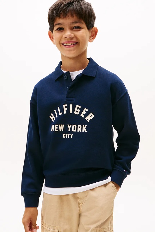 Хлопковая кофта Tommy Hilfiger без капюшона тёмно-синий KB0KB09805.9BYA