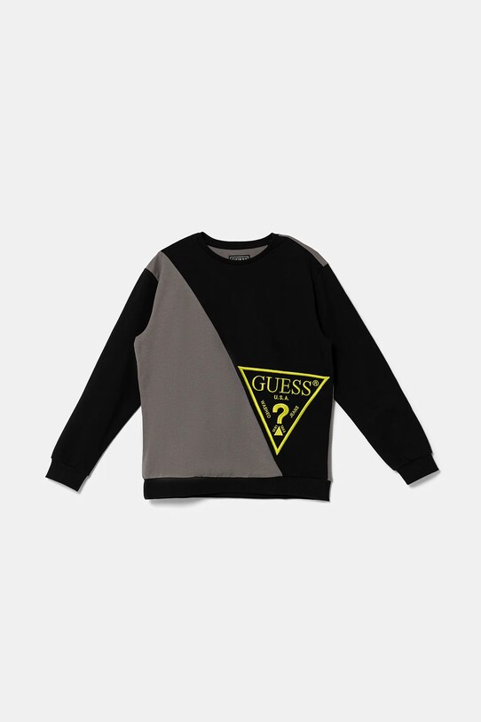 Guess bluza bawełniana dziecięca aplikacja czarny L5YQ04.KA6R4.9BYA