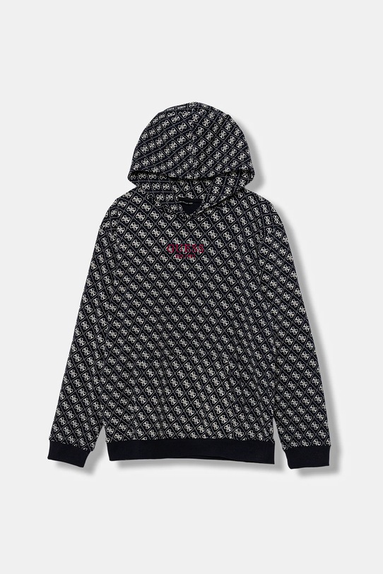 Guess bluza bawełniana dziecięca z kapturem granatowy L5YQ05.KA6R4.9BYA