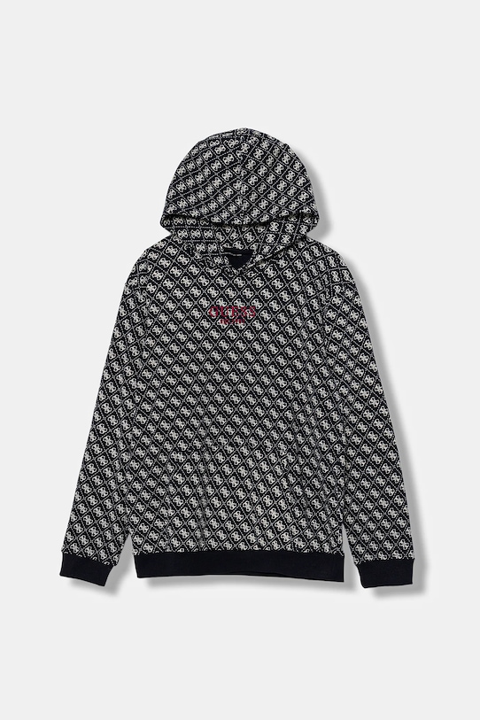 Guess bluza bawełniana dziecięca z kapturem granatowy L5YQ05.KA6R4.9BYA