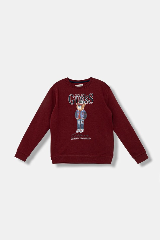 Guess bluza bawełniana dziecięca nadruk bordowy L5YQ21.KAD74.9BYA