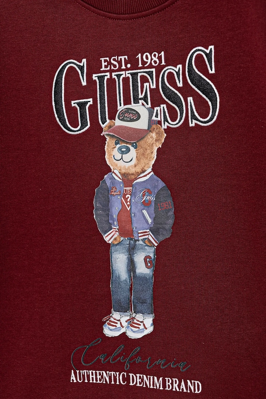 Αγορίστικα Παιδική βαμβακερή μπλούζα Guess L5YQ21.KAD74.9BYA μπορντό