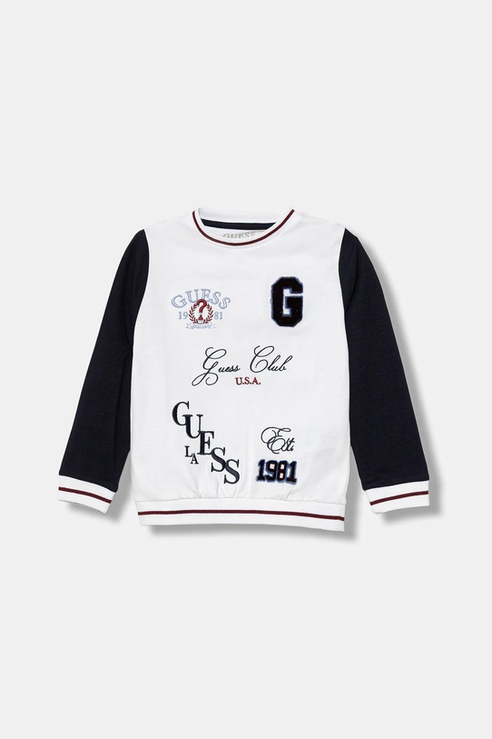 Guess bluza bawełniana dziecięca aplikacja biały N5YQ07.K8VA4.9BYA