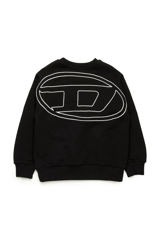 Παιδική βαμβακερή μπλούζα Diesel SROBMEGOVALD OVER SWEAT-SHIRT χωρίς κουκούλα μαύρο J02274