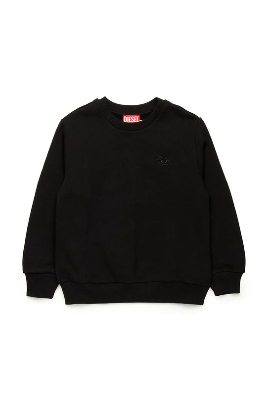 Παιδική βαμβακερή μπλούζα Diesel SROBMEGOVALD OVER SWEAT-SHIRT J02274 μαύρο AW25