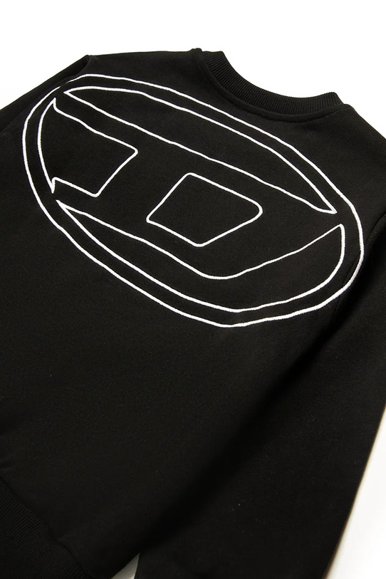 Παιδική βαμβακερή μπλούζα Diesel SROBMEGOVALD OVER SWEAT-SHIRT μαύρο J02274
