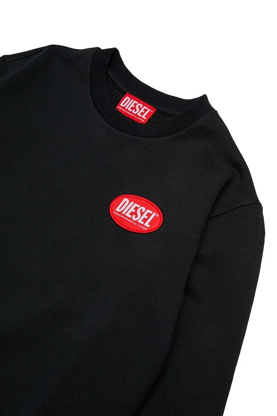 Αγορίστικα Παιδική βαμβακερή μπλούζα Diesel SPATCH OVER SWEAT-SHIRT J02482 μαύρο