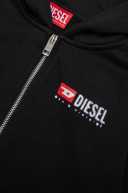 Diesel bluza bawełniana dziecięca SDROPSHOODZ OVER SWEAT-SHIRT czarny J02484