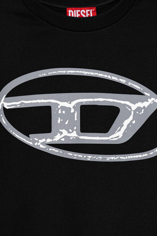 Dečki Otroški bombažen pulover Diesel SBONNIE OVER SWEAT-SHIRT J02488 črna