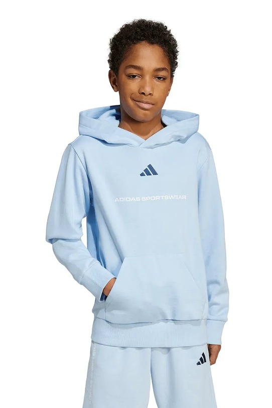 Detská mikina adidas s kapucňou modrá KC2805