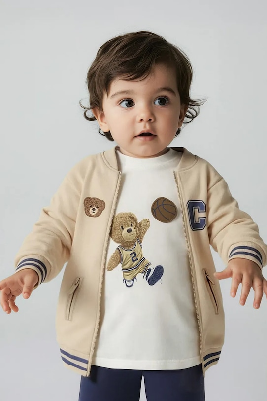 Дитяча кофта Mayoral без капюшона бежевий 2426.3A.Baby.9BYA