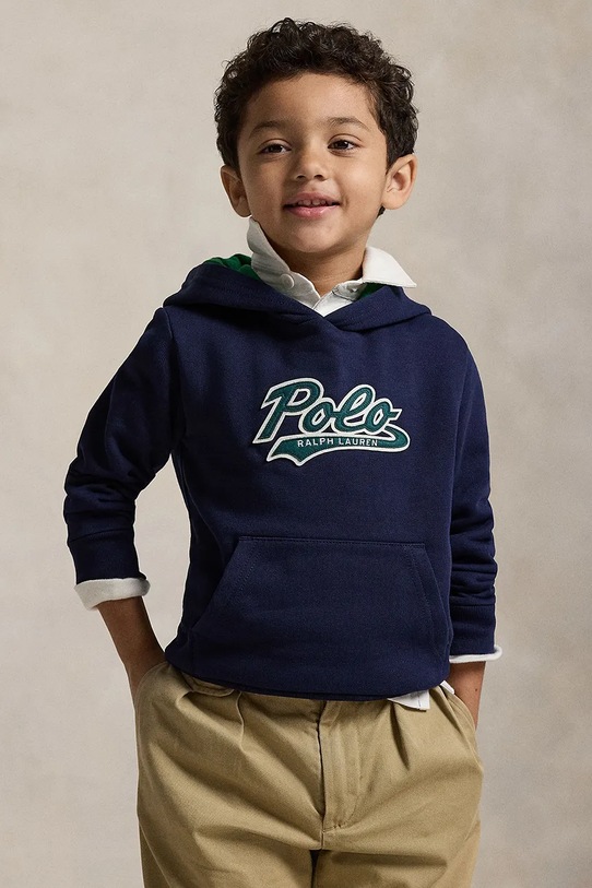 Παιδική μπλούζα Polo Ralph Lauren με κουκούλα σκούρο μπλε 322979467001